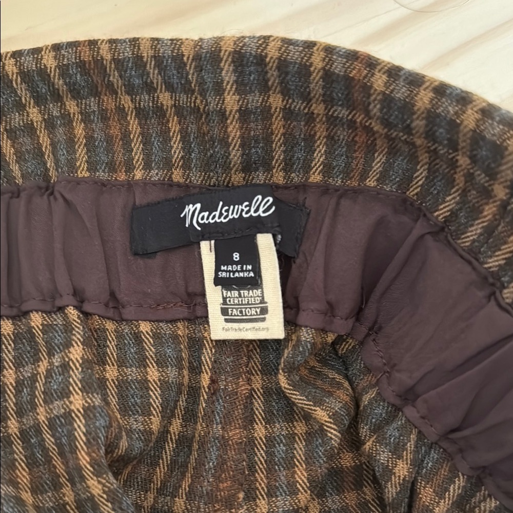 Madewell Brown and Tan Plaid Pants